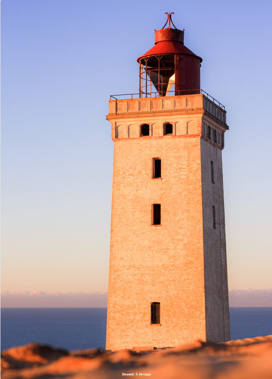 Rubjerg i solnedgang